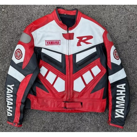 Yamaha Racing Red Motorcycle Riding Gear Cowhide Leather Jacket Yamaha Racing Red Motorcycle Riding Gear Cowhide Leather Jacket