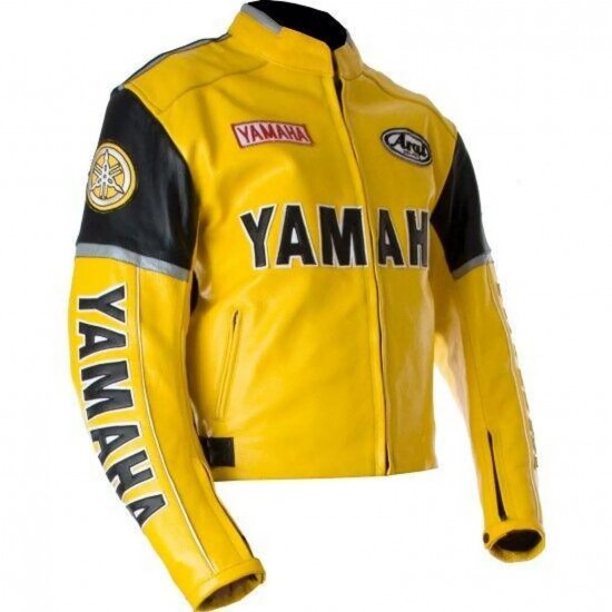 Yamaha Yellow Motorcycle Leather Jacket Yamaha Yellow Motorcycle Leather Jacket