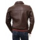 Men's Dark Brown & Red Leather Bomber Jacket Men's Dark Brown & Red Leather Bomber Jacket