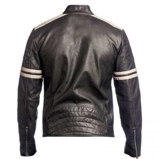 NEW Men's Leather Jacket Black Slim Fit Biker Vintage Motorcycle Cafe Racer NEW Men's Leather Jacket Black Slim Fit Biker Vintage Motorcycle Cafe Racer