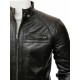 Cafe Racer Men's Genuine Lambskin Leather Motorcycle Jacket Slim Fit Biker Jacket