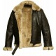 Men's Aviator Pilot RAF B3 Flying Bomber Fur Lambskin Leather Jacket Shearling