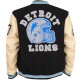 New Mens Eddie Murphy Detroit Lions Beverly Hills Cop Axel Foley Letterman Varsity Leather Jacket