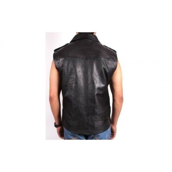 Men Vest Style Jacket Genuine Lambskin Black Leather Designer Bikers Party 931 Men Vest Style Jacket Genuine Lambskin Black Leather Designer Bikers Party 931