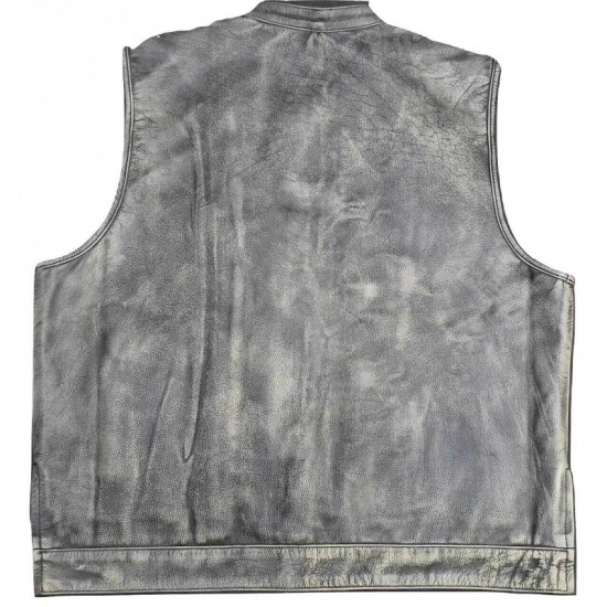 Mens Club Vest Distressed Brown Leather Motorcycle Biker SOA Style New With Tags Mens Club Vest Distressed Brown Leather Motorcycle Biker SOA Style New With Tags