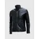 Biker Black Leather Zipper Jacket